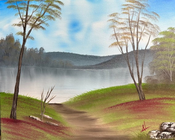 Original Oil Painting | Clover Lake | 16 x 20 Stretched Canvas | Landscape Wall Art | Great for Gifts | Large Landscape Painting
