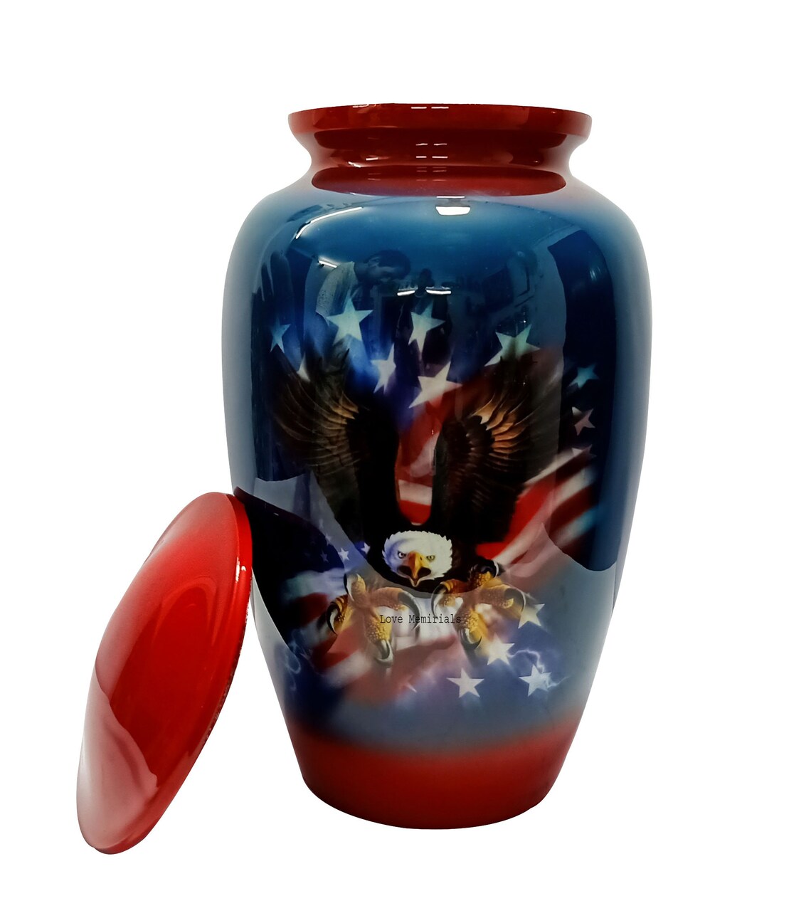 Adult Urn Lovely Eagle Flying with USA Flag Cremation Urn Etsy