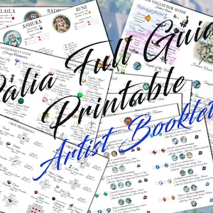 Palia Full PRINTABLE PDF Guide Artist Booklet Style All Included Sernuk Plush + Tau Plush + Chapaa Plush + Kitsuu Plush PNG/ No Elderwoods!