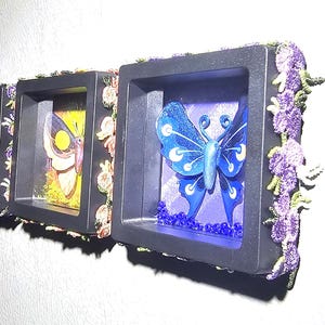 Palia Bugs Rainbow Tipped Butterfly/Duskwing Butterfly/ Brighteye Butterfly  Faux Taxidermy MAGNET Shadowbox *Made to order*
