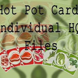 Hot Pot Karten Jede Karte als einzelne Datei 300 DPI Größe 2.5 x 3.5 Standard Spielkarten Größe Hochwertige Bilder/Rückseite der Karten inklusive