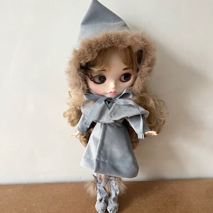 Blythe Puppe Mantel und Kapuze Wolkiger Tag Komplettes Set