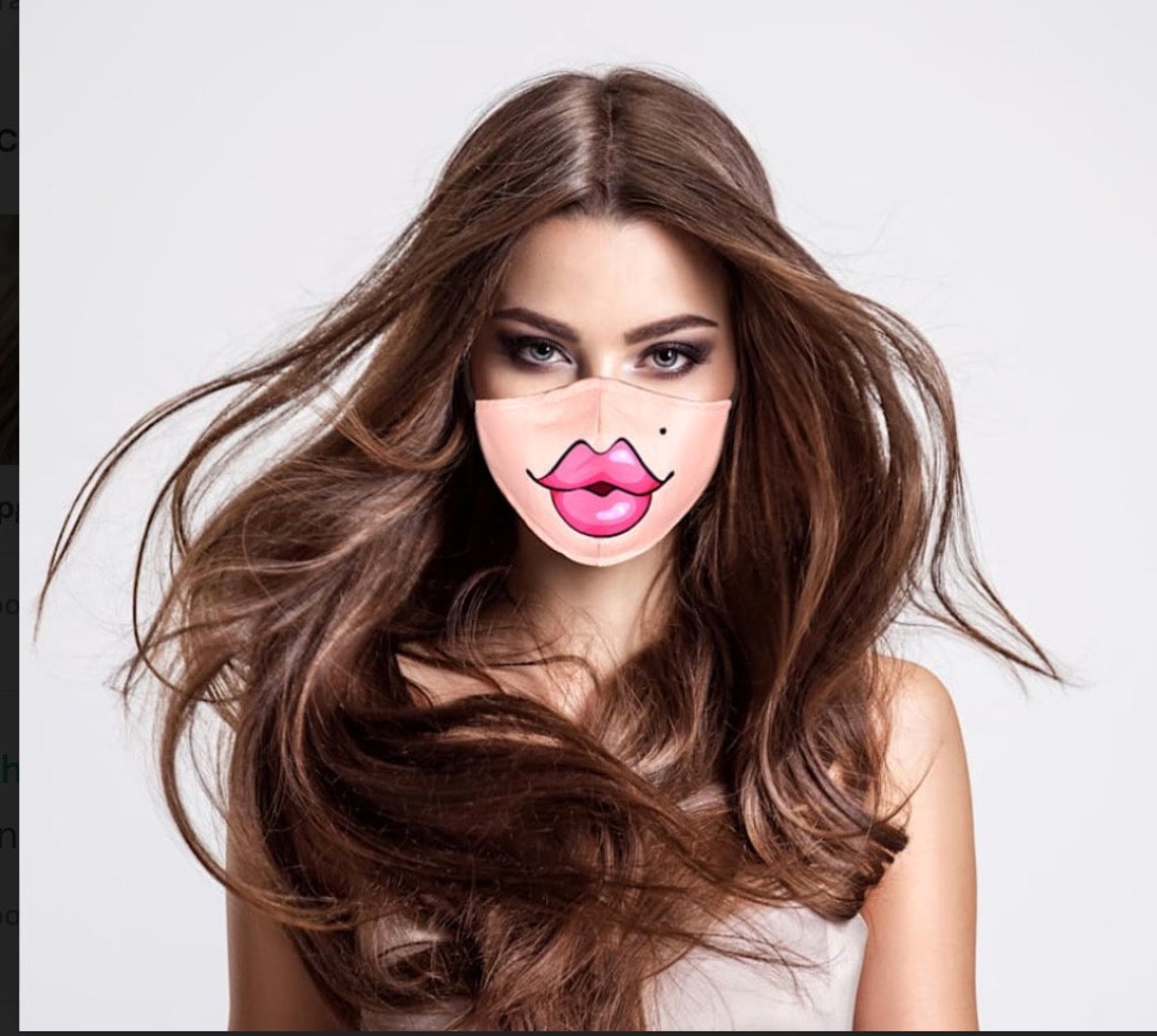 1 Funnysexy Face Mask With 2 Filters pink Lipswashablereusable