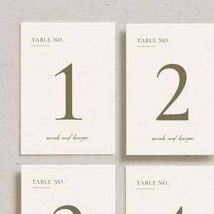 Numéro de table personnalisé, décoration de réception moderne et élégante, carte de table de mariage minimaliste simple, numéro de service de table de papeterie