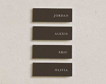 Custom Personalized Wedding Place Cards, Elegant Modern Name Cards, Simple Minimalist Escort Cards, Vintage Seating Name Tags, Customizable