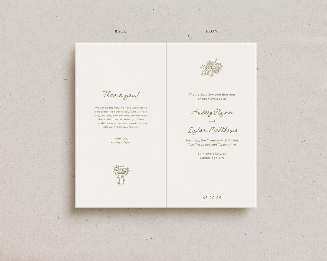 Personalised Programs Doodle Personalized Programs, Folded Elegant Simple Minimalist Printed ...