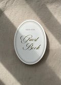 Guest Book Sign, Oval, Old Money, Elegant Modern Reception Decor, Simple Minimalist Wedding Table Card, Wedding Stationery, Well Wishes product logo