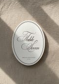 Old Money Oval Table Number, Printed Elegant Modern Reception Decor, Simple Minimalist Wedding Table Card product logo