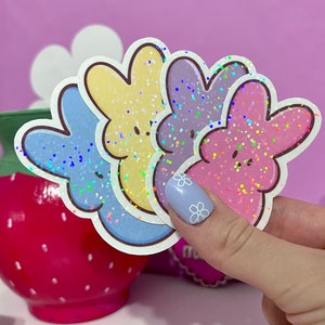 Easter Marshmallow Bunny Vinyl Sticker- Laptop Sticker- Waterbottle Sticker- Waterproof Sticker- Cute Sticker-Unique Gift
