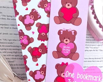 Beary Cute- Book Lover- Romance reader- Bow Bookmark-Bookish gift