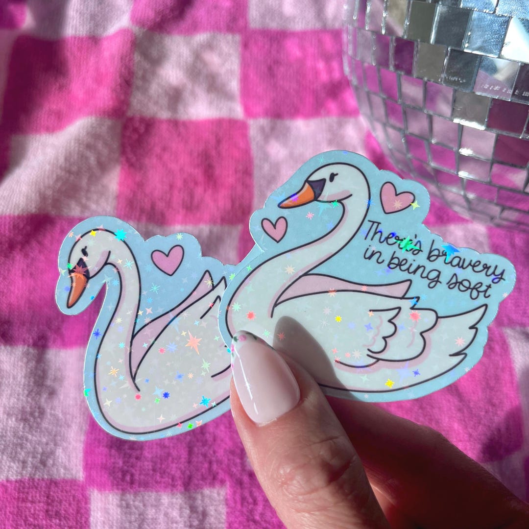 Swan Laptop Sticker – Water Resistant Water Bottle Decal - Etsy