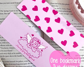 Dreaming of My Book Boyfriends- Angel Bookmark- Romance Reader- Bookish Gift- Valentine