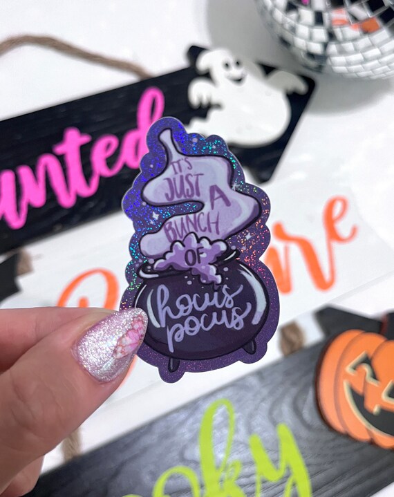 Hocus Pocus Cauldron Sticker: water resistant Halloween Laptop Decal