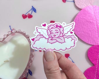 Angel Girl water resistant Sticker: Valentine's Day Laptop Decal