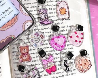 Kindle Charms- USB C charms- IPhone Charms- Cute accesory- Dust Plug- Kindle Accessory- Apple dust plug- phone accessories
