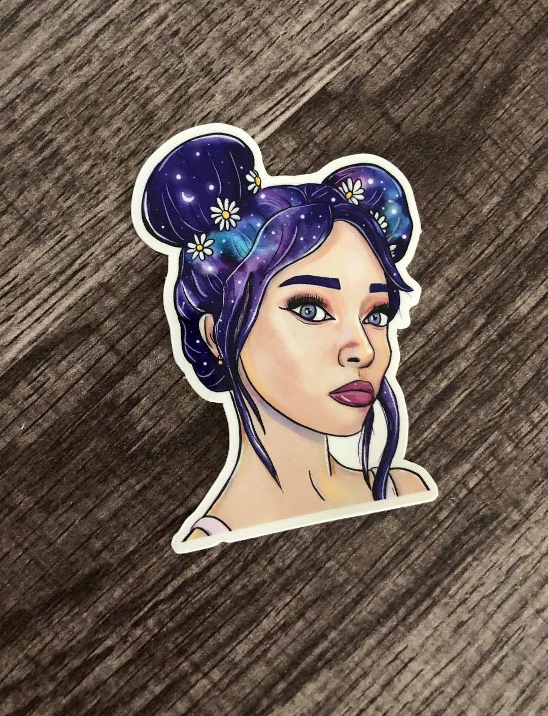 Space Buns Vinyl Sticker Laptop Sticker Waterbottle Sticker Waterproof Sticker Etsy
