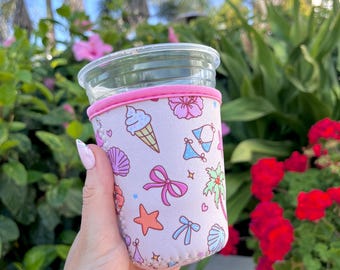 Beach Baby Iced Coffee Sleeve: 16oz Drink Cup Sleeve