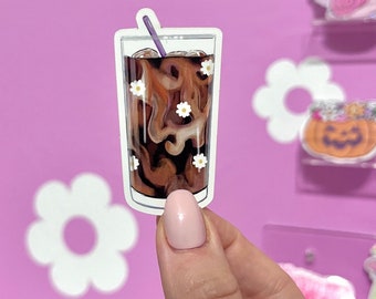Iced Coffee Vinyl Sticker- Laptop Sticker- Waterbottle Sticker- Waterproof Sticker