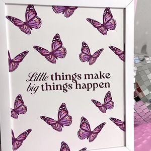 Butterfly Art Print: Positive Quote Illustrated Wall Decor