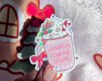 Cup of Cheer Vinyl Sticker