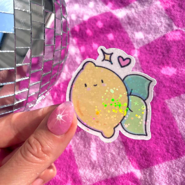 Lemon Cutie water resistant Sticker: Laptop, Kindle, Water Bottle