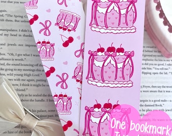 Cherry Cake Bookmark- Book Lover- Romance reader- Valentine Bookmark-Bookish gift