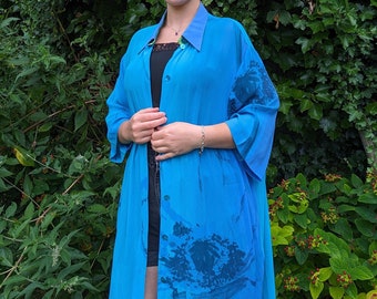 Oversized Blue Kimono Shirt Dress Doris Streich