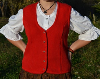 トップス 40s AMERICAN RED CROSS WOOL KNIT VEST Vtg OG WWII Wool Knit Red Cross Sweater Vest Shirt 1940's Handknit