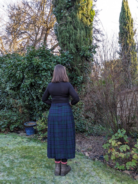 Tartan Pleated Midi Wool Skirt Size 20 Edinburgh - image 3