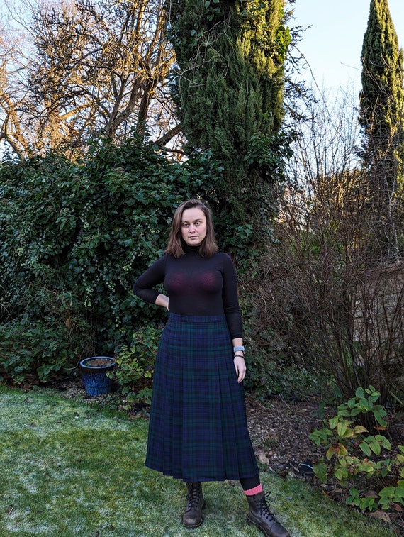 Tartan Pleated Midi Wool Skirt Size 20 Edinburgh - image 2