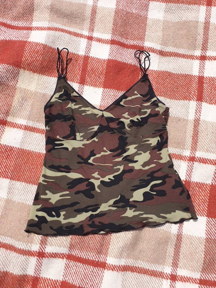 Military Camisole Top Spaghetti Straps Y2K Camouflage Size S Etsy