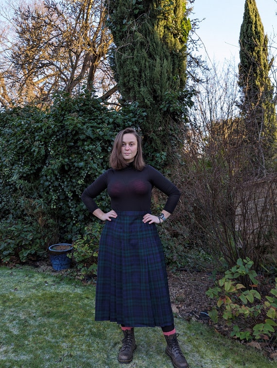 Tartan Pleated Midi Wool Skirt Size 20 Edinburgh - image 6