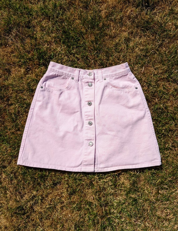 Pink Denim Mini Skirt Benetton 90s Y2K