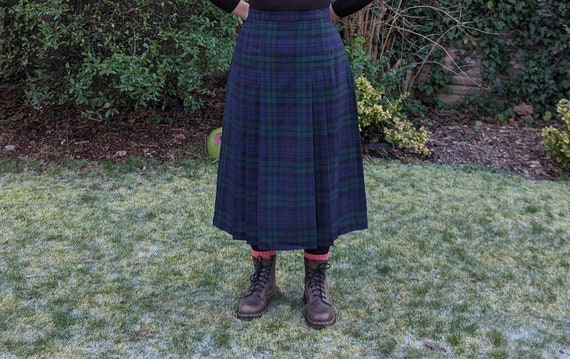 Tartan Pleated Midi Wool Skirt Size 20 Edinburgh - image 4
