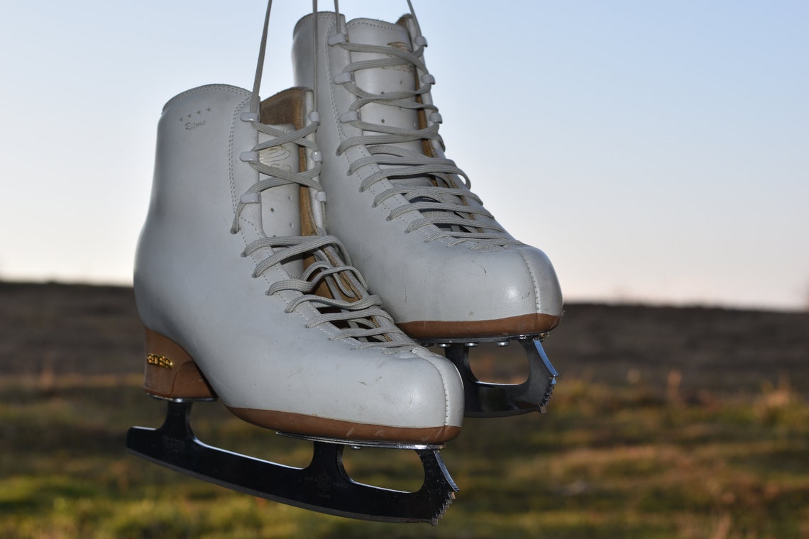 White Leather Ice Skates EDEA Vintage Y2K Size 275 Etsy