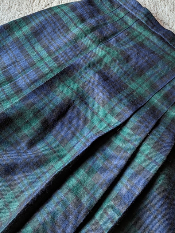 Tartan Pleated Midi Wool Skirt Size 20 Edinburgh - image 5