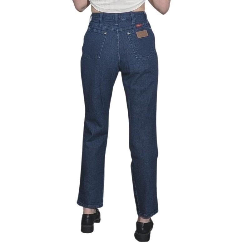 Vintage Wrangler 12MWZDL USA Made Cowboy Cut High Rise Jeans Dark Wash 7/8x32 image 1