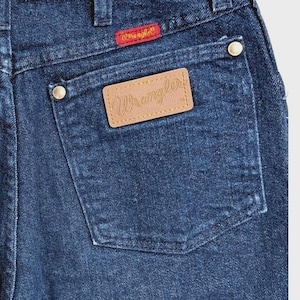 Vintage Wrangler 12MWZDL USA Made Cowboy Cut High Rise Jeans Dark Wash 7/8x32 image 2