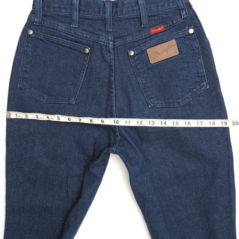 Vintage Wrangler 12MWZDL USA Made Cowboy Cut High Rise Jeans Dark Wash 7/8x32 image 15