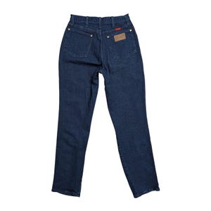 Vintage Wrangler 12MWZDL USA Made Cowboy Cut High Rise Jeans Dark Wash 7/8x32 image 9
