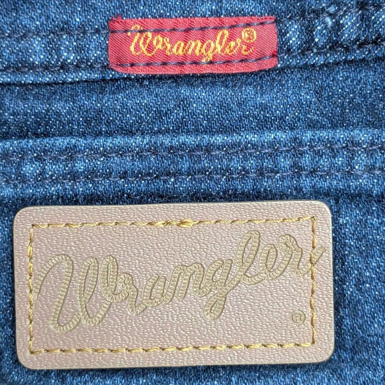 Vintage Wrangler 12MWZDL USA Made Cowboy Cut High Rise Jeans Dark Wash 7/8x32 image 8