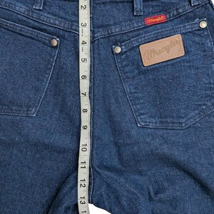 Vintage Wrangler 12MWZDL USA Made Cowboy Cut High Rise Jeans Dark Wash 7/8x32 image 13
