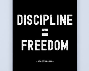 Jocko Willink - Discipline Equals Freedom Poster - Minimalist Typography (Digital Printable)