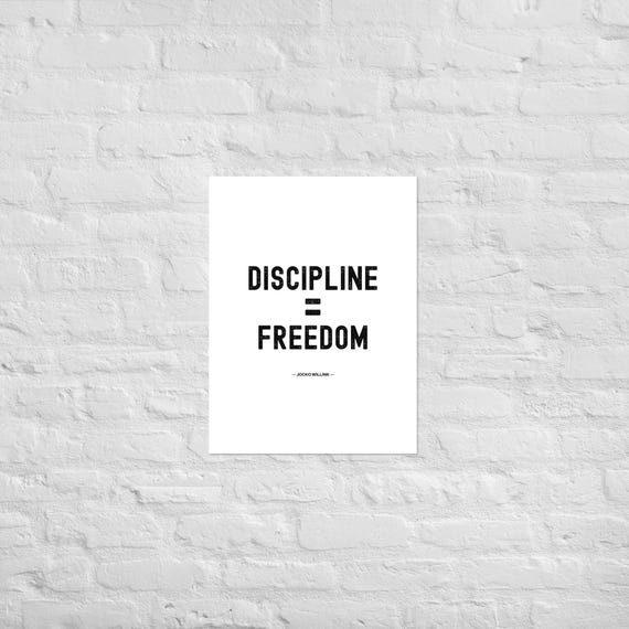 Discipline Equals Freedom – Jocko Willink – Matte Paper Wall Art – Motivational Poster Print