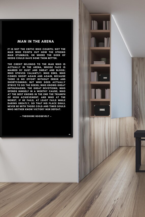 Theodore Roosevelt Man In The Arena Print: Motivational Typography (Digital Download)