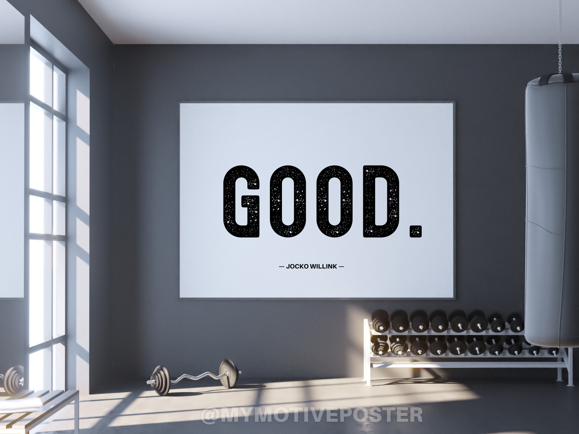 Jocko Willink GOOD Digital Printable Art Poster Simple Minimalist Typography Black Text on White