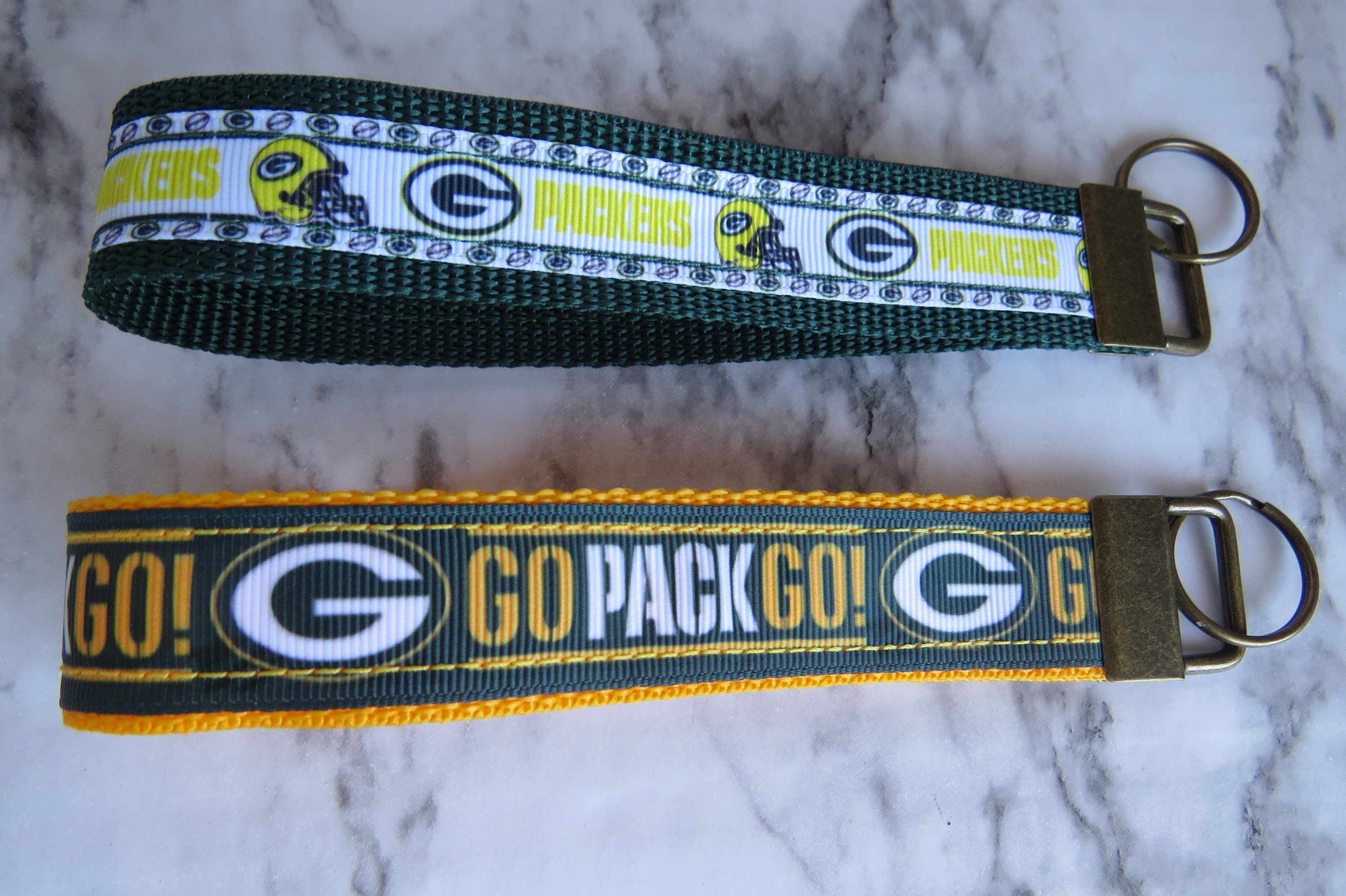 Green Bay Packers Key Fob Wristlet Keychain Stocking Stuffer Etsy
