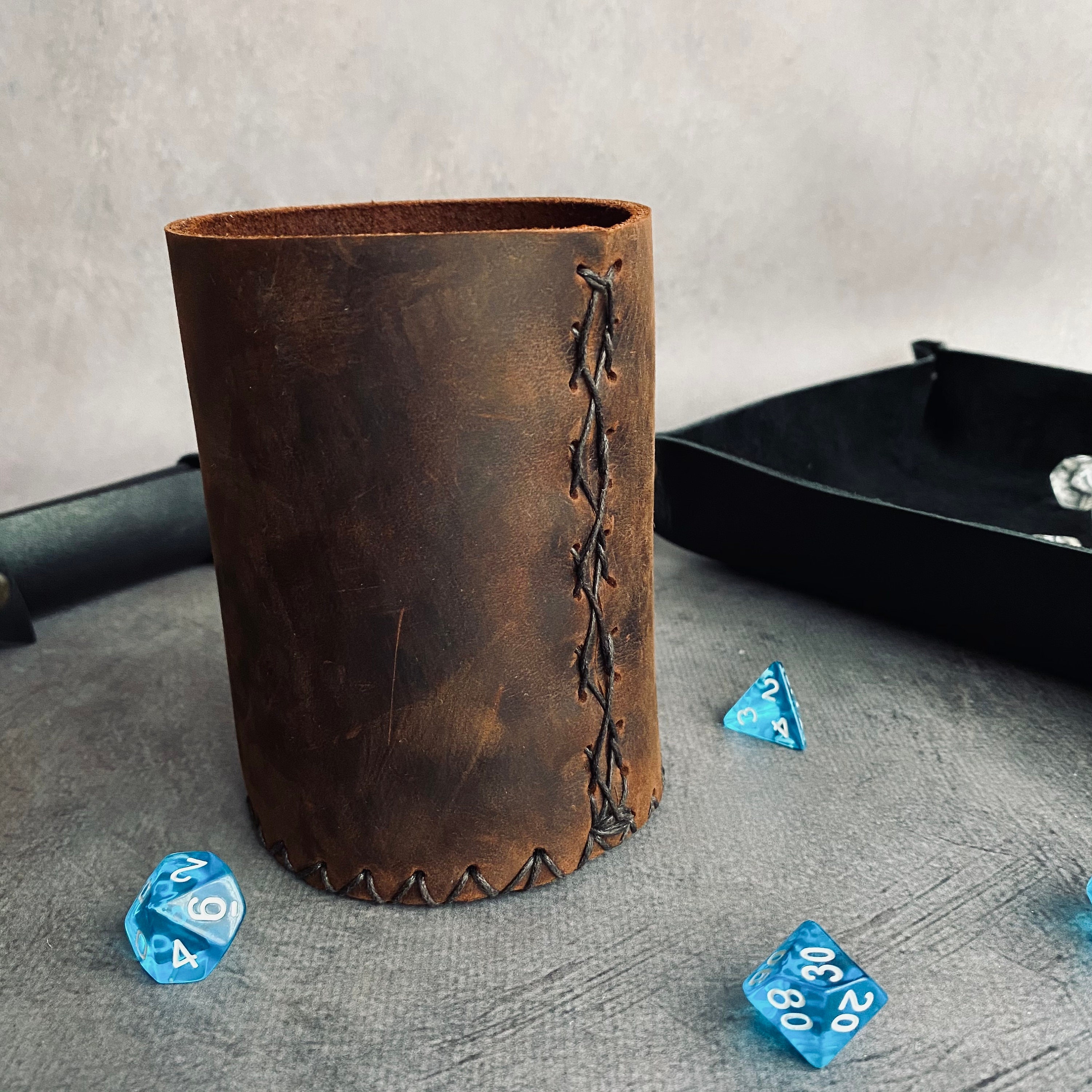 Leather dice cup Dice shaker Dungeon master gift for man Etsy