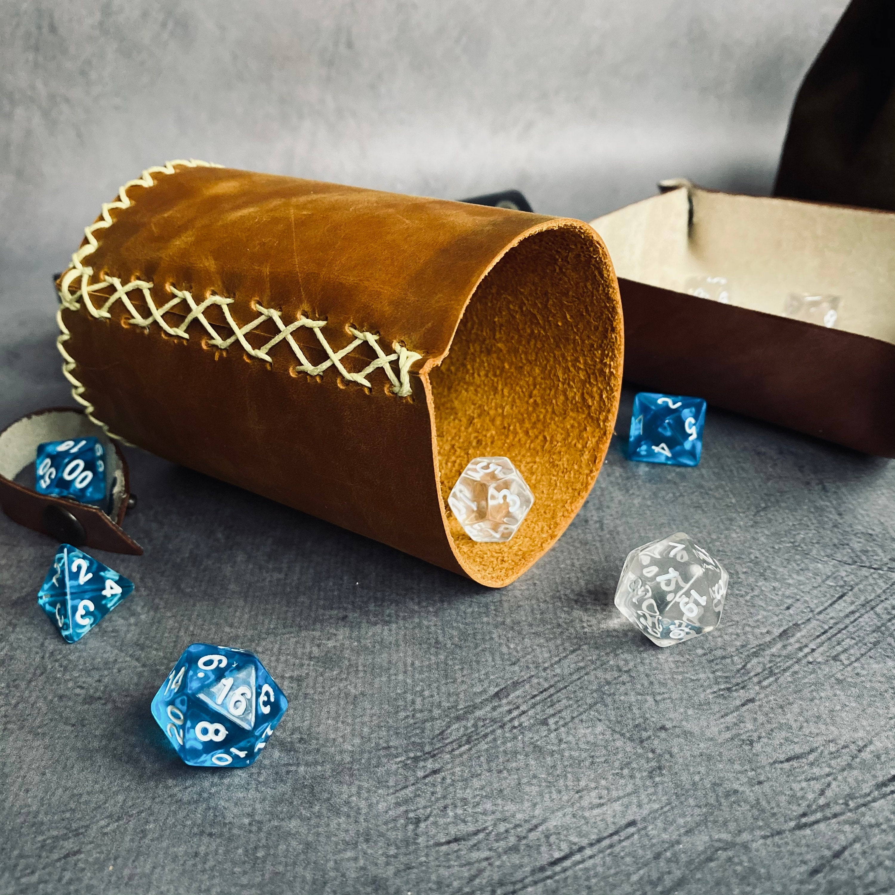Leather dice cup Dice shaker Dungeon master gift for man Etsy