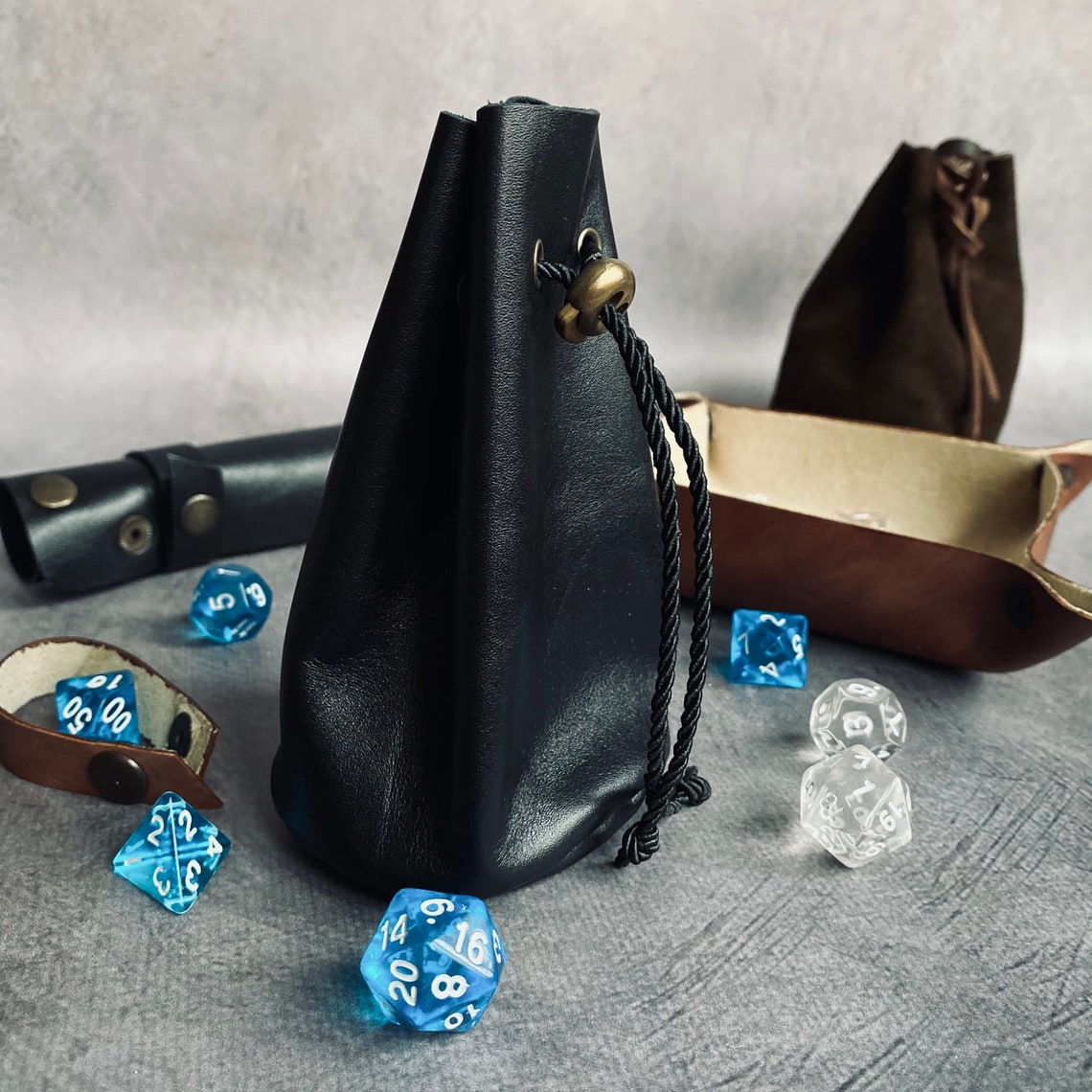 Leather dice bag dnd Small dice bag Leather pouch Etsy